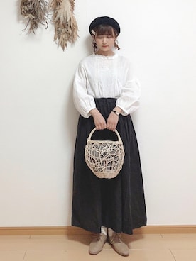 「MARINEDAY（マリンデイ）のアイテム」を使った、マユ﻿﻿ネーズさん（レディース・151cm）の春コーディネート