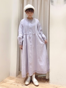 「ラベンダー」｜「アイテム（チュニック）」を使った、マユ﻿﻿ネーズさん（レディース・151cm）の冬コーディネート