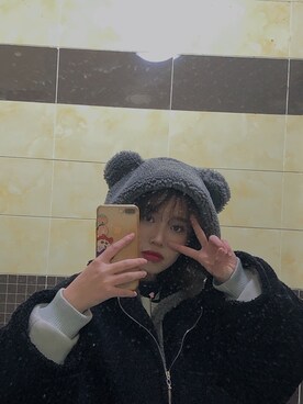 「日常」｜「アイテム（帽子）」を使った、扁扁biabia _さん（レディース・168cm）の冬コーディネート