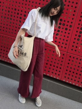 「アイテム（スリッポン、その他）」を使った、村上来渚さん（レディース・158cm）の夏コーディネート