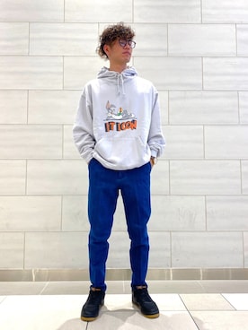 「JUNRED（ジュンレッド）のアイテム（パーカー）」を使った、ゆーたさん（メンズ・176cm）の冬コーディネート