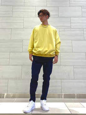 「JUNRED（ジュンレッド）のアイテム（スウェット）」を使った、ゆーたさん（メンズ・176cm）の冬コーディネート