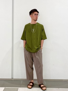 「JUNRED（ジュンレッド）のアイテム（サンダル）」を使った、ゆーたさん（メンズ・176cm）の春コーディネート