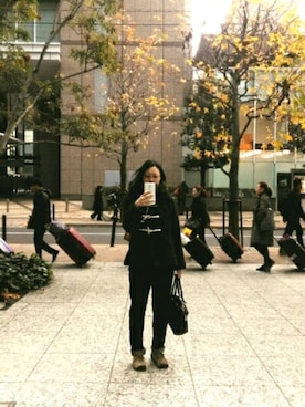 「アイテム（ダッフルコート）」を使った、おちこあさん（レディース・163cm・30代）の冬コーディネート