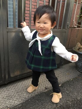 「NOのアイテム」を使った、Ginniさん（キッズ・70cm）の春コーディネート