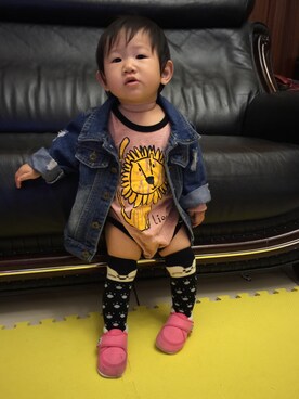 「NOのアイテム」を使った、Ginniさん（キッズ・70cm）の春コーディネート
