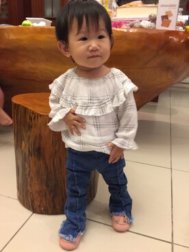 「NOのアイテム」を使った、Ginniさん（キッズ・70cm）の春コーディネート