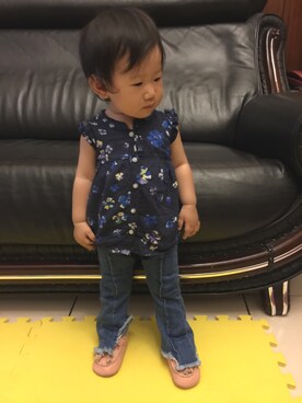 「NOのアイテム」を使った、Ginniさん（キッズ・70cm）の春コーディネート