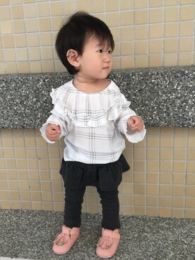 「NOのアイテム」を使った、Ginniさん（キッズ・70cm）の春コーディネート