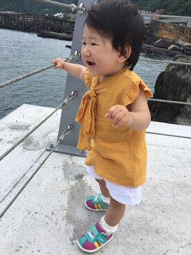 「NOのアイテム」を使った、Ginniさん（キッズ・70cm）の夏コーディネート
