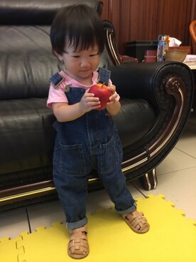 「NOのアイテム（オールインワン・サロペット）」を使った、Ginniさん（キッズ・70cm）の夏コーディネート
