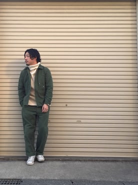 「USA」｜「アイテム（カバーオール）」を使った、enomonさん（メンズ・174cm）の冬コーディネート