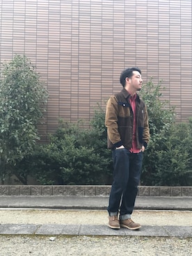 「POINTER BRAND（ポインターブランド）のアイテム（ジャケット/アウター）」を使った、enomonさん（メンズ・174cm）の冬コーディネート