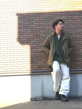 「ペインターパンツ」｜「アイテム（モッズコート）」を使った、enomonさん（メンズ・174cm）の春コーディネート