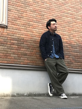 「Waste(twice)（ウェストトゥワイス）のアイテム（ジャケット/アウター）」を使った、enomonさん（メンズ・174cm）の春コーディネート