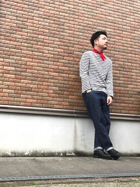 「マリン」｜「アイテム（その他シューズ）」を使った、enomonさん（メンズ・174cm）の春コーディネート