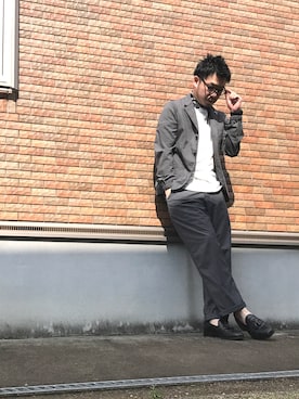 「BLUE WORK（ブルーワーク）のアイテム（ジャケット/アウター）」を使った、enomonさん（メンズ・174cm）の春コーディネート