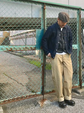 「Waste(twice)（ウェストトゥワイス）のアイテム（ジャケット/アウター）」を使った、enomonさん（メンズ・174cm）の秋コーディネート