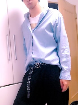 「Calvin Klein PLATINUM（カルバン・クライン プラティナム）のアイテム（シャツ/ブラウス）」を使った、Kazuma Yoshidaさん（メンズ・180cm）の夏コーディネート