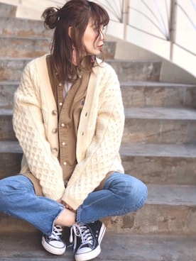 「リーバイス501」｜「アイテム（その他）」を使った、minacoro_さん（レディース・166cm）の秋コーディネート