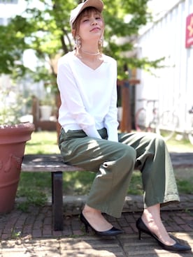 「PLUIE（プリュイ）のアイテム（ネックレス）」を使った、minacoro_さん（レディース・166cm）の秋コーディネート