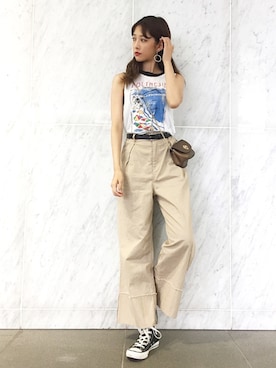 「H&M（エイチ・アンド・エム）のアイテム（ショルダーバッグ）」を使った、諭吉⛄️さん（レディース・169cm）の夏コーディネート