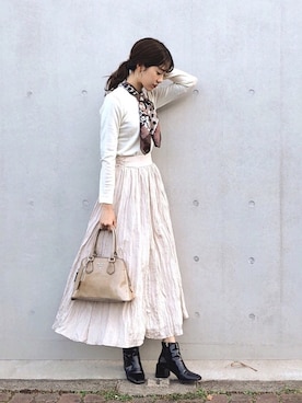 「スクエアトゥ」｜「アイテム（ブーティ）」を使った、諭吉⛄️さん（レディース・169cm）の秋コーディネート