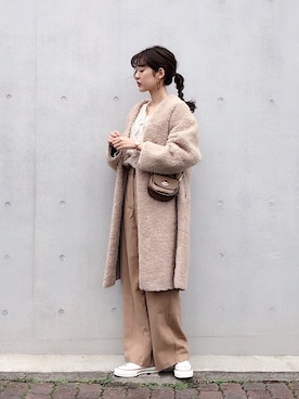 「TODAYFUL（トゥデイフル）のアイテム（ステンカラーコート）」を使った、諭吉⛄️さん（レディース・169cm）の冬コーディネート