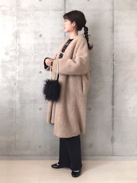 「TODAYFUL（トゥデイフル）のアイテム（ステンカラーコート）」を使った、諭吉⛄️さん（レディース・169cm）の冬コーディネート