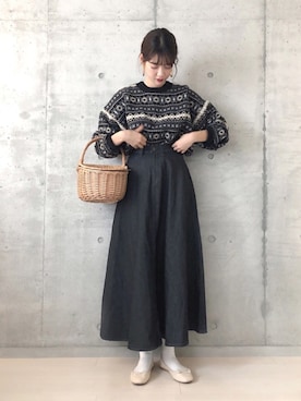「H&M（エイチ・アンド・エム）のアイテム（バレエシューズ）」を使った、諭吉⛄️さん（レディース・169cm）の冬コーディネート