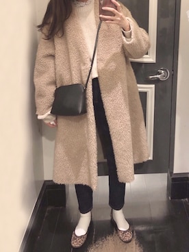 「TODAYFUL（トゥデイフル）のアイテム（ステンカラーコート）」を使った、諭吉⛄️さん（レディース・169cm）の冬コーディネート