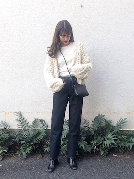 「zozoデニム」｜「アイテム（ブーティ）」を使った、諭吉⛄️さん（レディース・169cm）の冬コーディネート