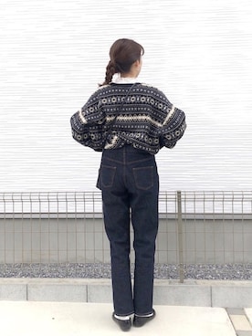 「zozoデニム」｜「アイテム（バレエシューズ）」を使った、諭吉⛄️さん（レディース・169cm）の冬コーディネート
