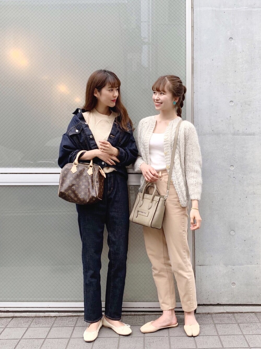 「きれいめカジュアル、デニム、デニムジャケット、デニムパンツ、春コーデ、春、ベージュ、ラクチンコーデ」｜「ZOZOのスリムテーパードデニム／ダークインディゴブルー［WOMEN］（デニムパンツ、ブルー系）」を使った、諭吉⛄️さん（レディース・169cm）の春コーディネートの1枚目の写真