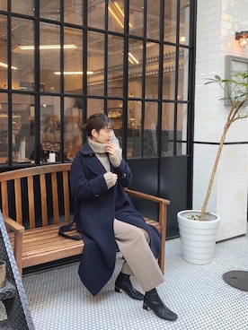 「Ray BEAMS（レイビームス）のRay BEAMS / フープ イヤリング S（イヤリング）」を使った、諭吉⛄️さん（レディース・169cm）の冬コーディネート