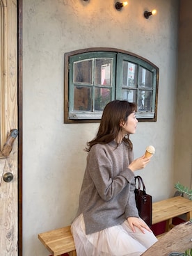 「Ray BEAMS（レイビームス）のRay BEAMS / フープ イヤリング S（イヤリング）」を使った、諭吉⛄️さん（レディース・169cm）の冬コーディネート