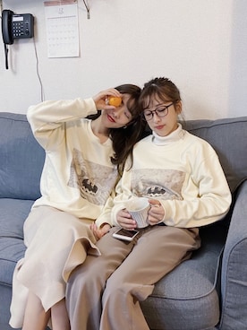 「Ray BEAMS（レイビームス）のRay BEAMS / フープ イヤリング S（イヤリング）」を使った、諭吉⛄️さん（レディース・169cm）の冬コーディネート