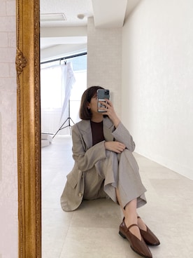 「BROWN」｜「アイテム（アクセサリー）」を使った、諭吉⛄️さん（レディース・169cm）の冬コーディネート
