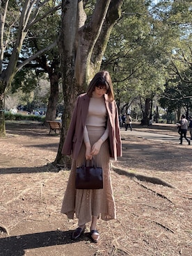 「Ray BEAMS（レイビームス）のRay BEAMS / フープ イヤリング S（イヤリング）」を使った、諭吉⛄️さん（レディース・169cm）の春コーディネート