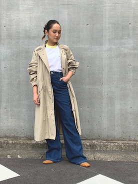 「アイテム（モッズコート、ベージュ系）」を使った、WEST CLIMBさん（レディース・155cm）の秋コーディネート