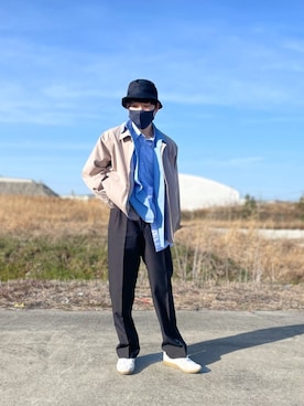 「Steven Alan（スティーブンアラン）のアイテム（帽子）」を使った、KEITO MIYAIさん（メンズ・172cm）の冬コーディネート