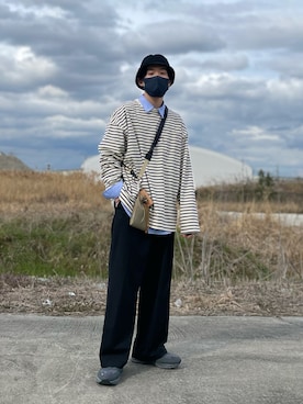 「Steven Alan（スティーブンアラン）のアイテム（帽子）」を使った、KEITO MIYAIさん（メンズ・172cm）の春コーディネート