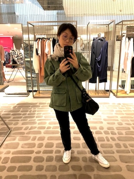 「MIKIMOTO（ミキモト）のアイテム」を使った、jolinwangさん（レディース・158cm）の冬コーディネート