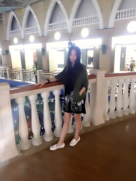 「アイテム（トレンチコート、グリーン系）」を使った、Smaller-dLさん（レディース・157cm）の冬コーディネート