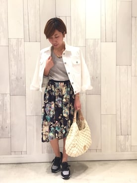 「Q（キュー）のアイテム（アクセサリー）」を使った、ﾏｲｺﾊﾞさん（レディース・155cm）の春コーディネート