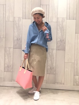 「Q（キュー）のアイテム」を使った、ﾏｲｺﾊﾞさん（レディース・155cm）の春コーディネート