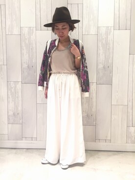 「Q（キュー）のアイテム（ブルゾン）」を使った、ﾏｲｺﾊﾞさん（レディース・155cm）の夏コーディネート