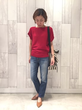 「Q（キュー）のアイテム（シューズ）」を使った、ﾏｲｺﾊﾞさん（レディース・155cm）の夏コーディネート