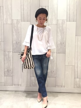 「Q（キュー）のアイテム（アクセサリー）」を使った、ﾏｲｺﾊﾞさん（レディース・155cm）の夏コーディネート