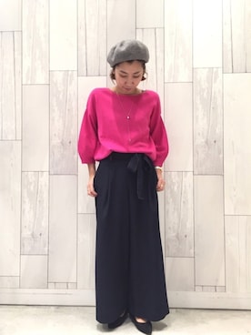 「Q（キュー）のアイテム（アクセサリー）」を使った、ﾏｲｺﾊﾞさん（レディース・155cm）の秋コーディネート